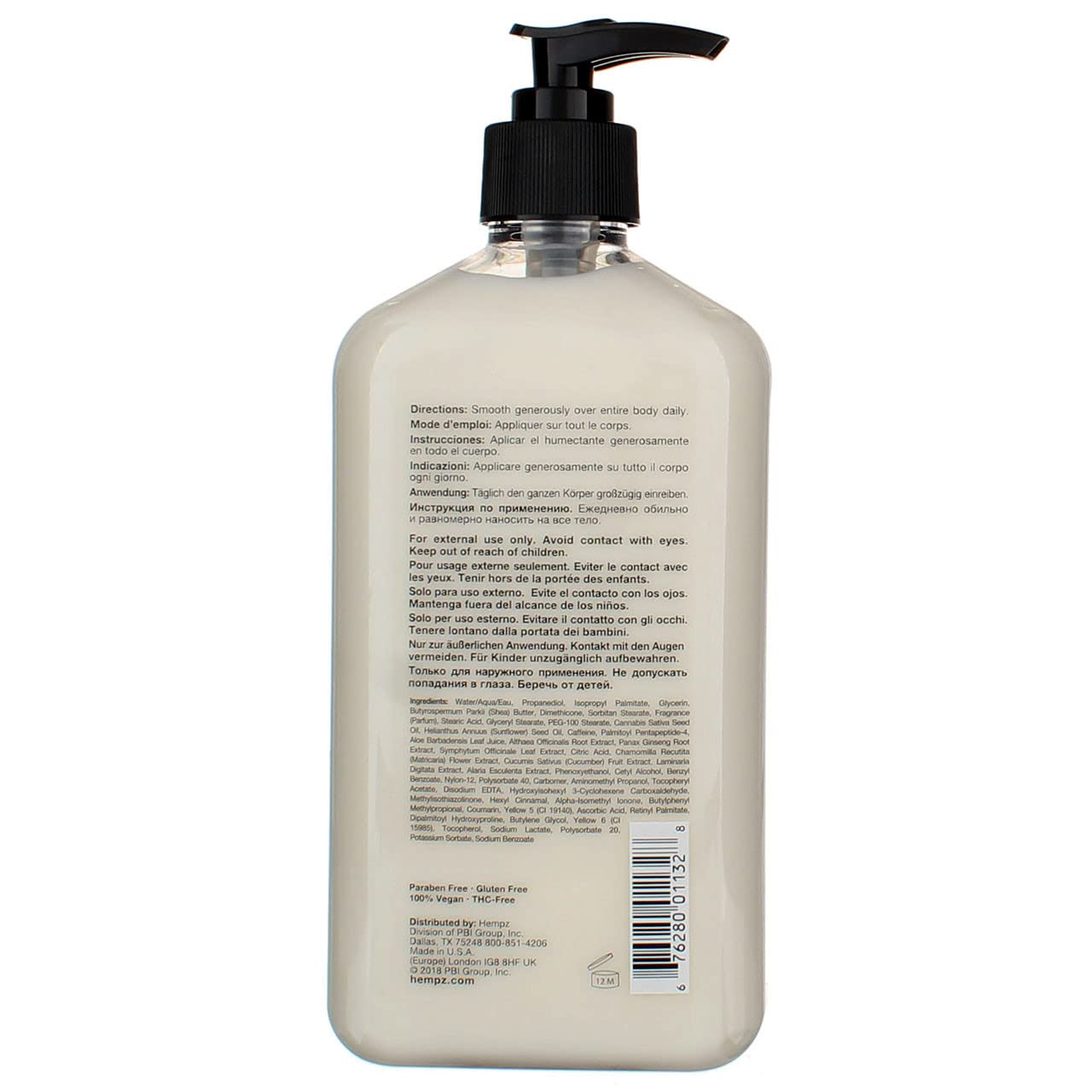 Hempz Age Defying texture swatch shows creamy consistency for daily hydration.