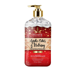 Hempz Apple Cider Nutmeg Lotion bottle (17 oz) hydrates dry skin with hemp seed oil.
