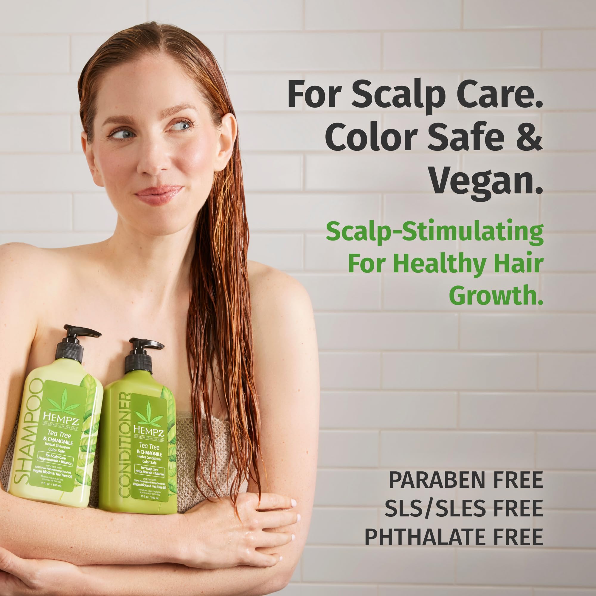 Hempz Biotin Hair Conditioner on wet hair showing smoothness and detangling