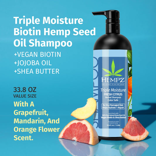 Hempz Biotin Hair Shampoo foam closeup highlights color-safe cleaning that supports damaged hair softening.