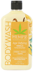 Hempz Age Defying Body Wash bottle with vanilla and musk for hydrating sensitive skin