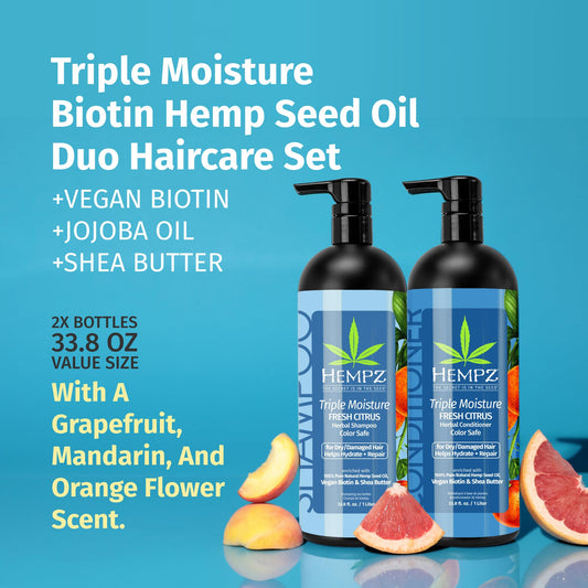 HEMPZ Hair Conditioner Grapefruit Peach front bottle smooths and reduces frizz