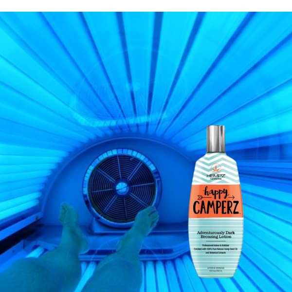 Hempz Happy Camperz sun-kissed glow texture conveys bronzer blending with skin