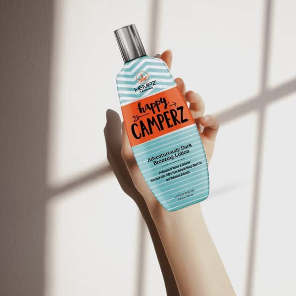 Hempz Happy Camperz vegan, paraben-free, gluten-free formula depicted on packaging
