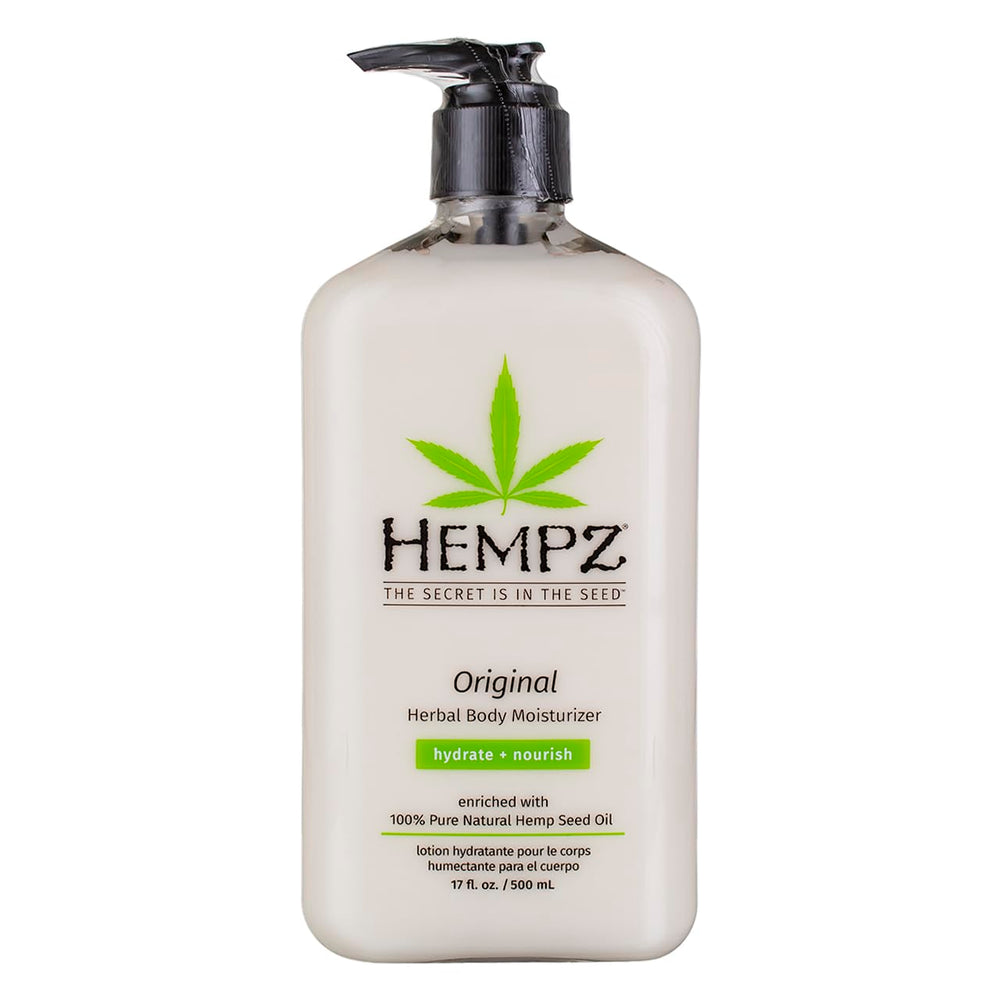 Hempz Original Body Moisturizer bottle pump delivers lasting hydration for daily skin care.