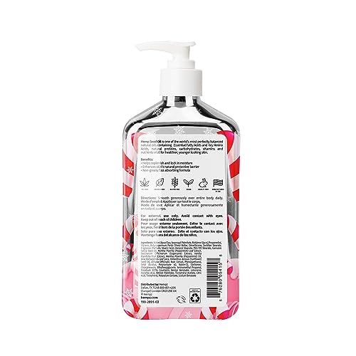 Hempz Peppermint Candy Cane Lotion label highlights scent and daily moisture boost.