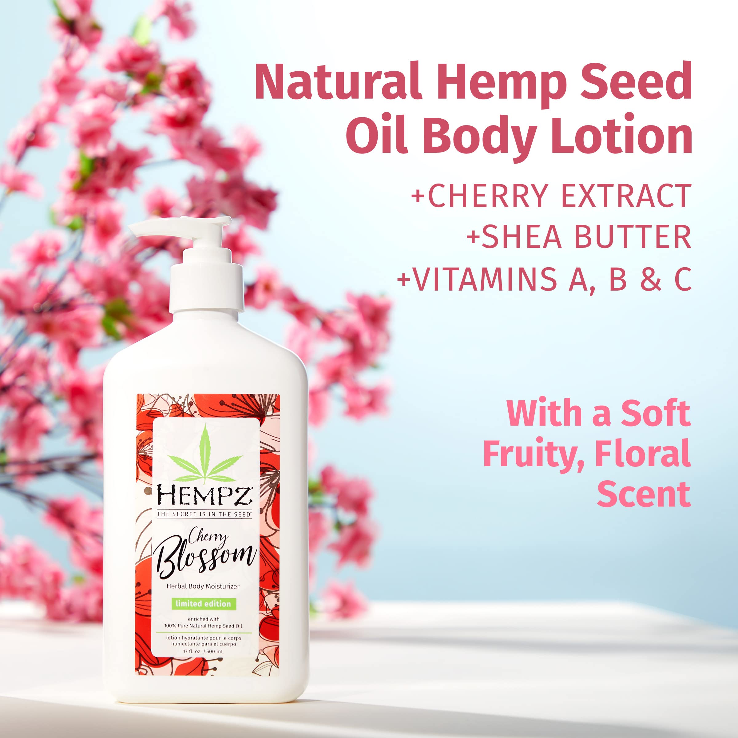 Hempz Shea butter swatch emphasizes rich moisturization and comfort.