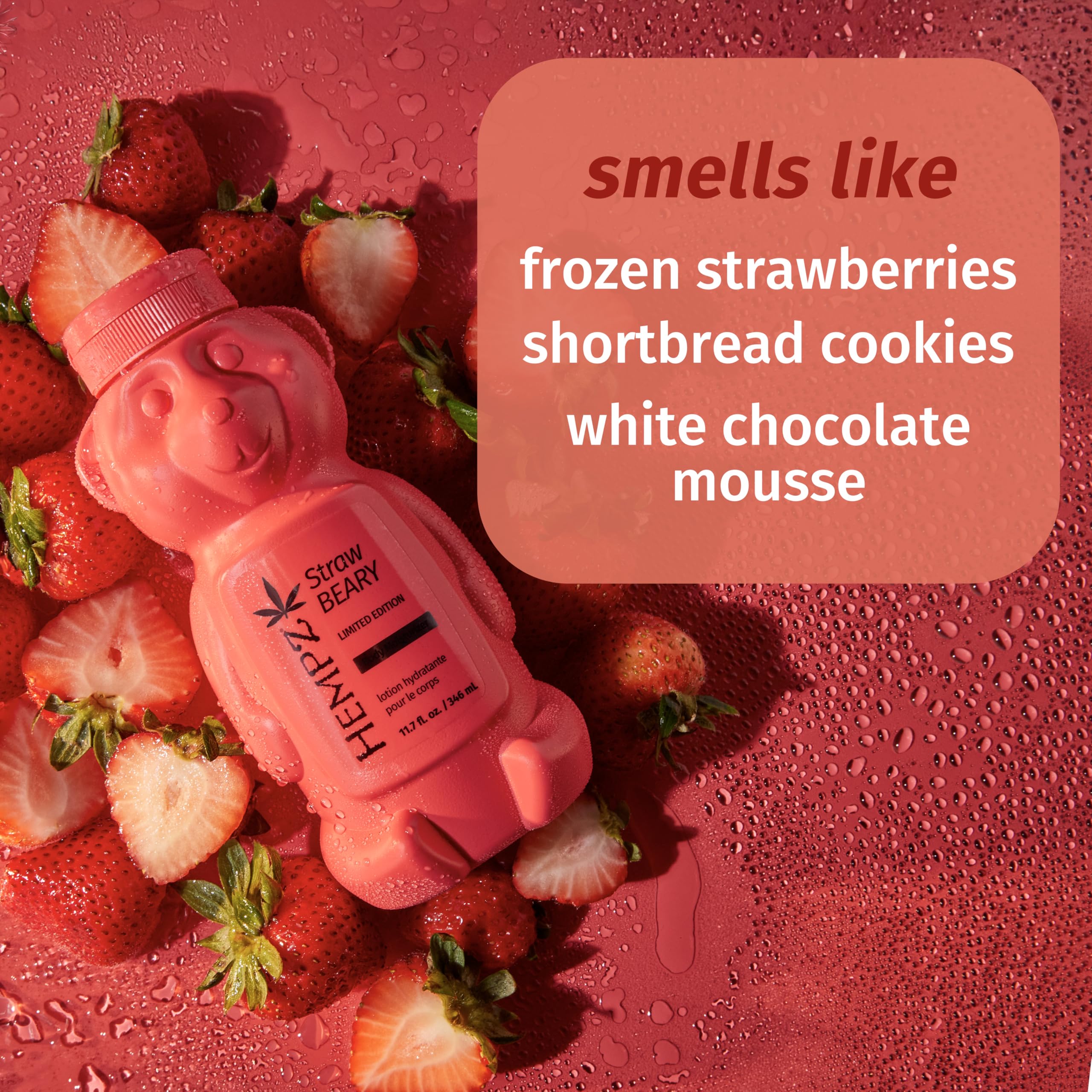Hempz Strawbeary strawberry scent label suggests refreshing berry aroma.