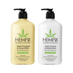 Hempz Sweet Pineapple & Honey Melon bottle with pump for daily hydration
