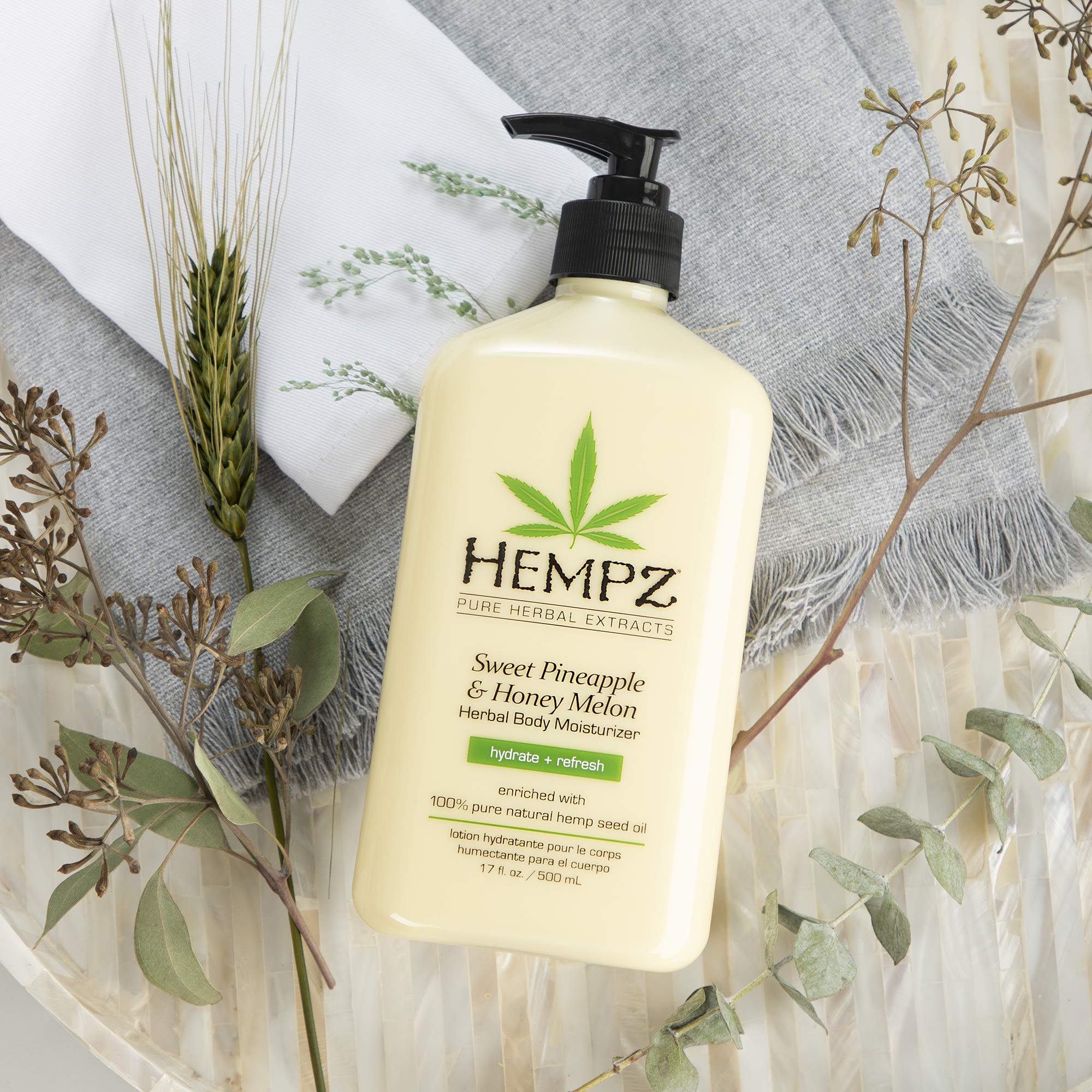 Hempz lotion being applied to skin demonstrates smooth, even coverage.