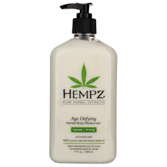 Hempz two bottles with readable labels highlight natural hemp ingredients for nourished skin.