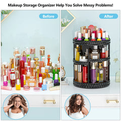 HEMTROY rotating makeup organizer demonstrates smooth rotation for fast shade retrieval