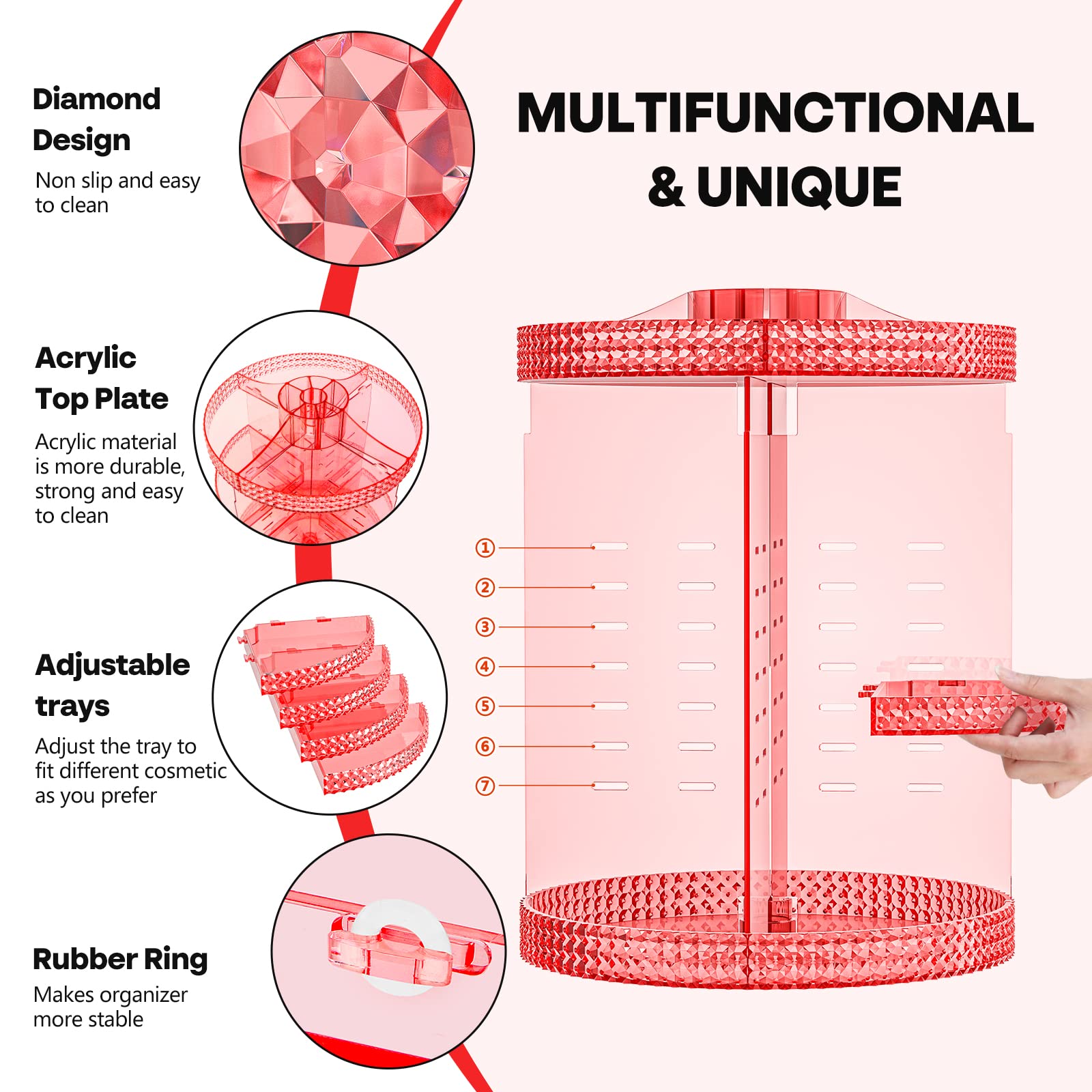 HEMTROY sturdy acrylic construction supports daily use with durable appeal.