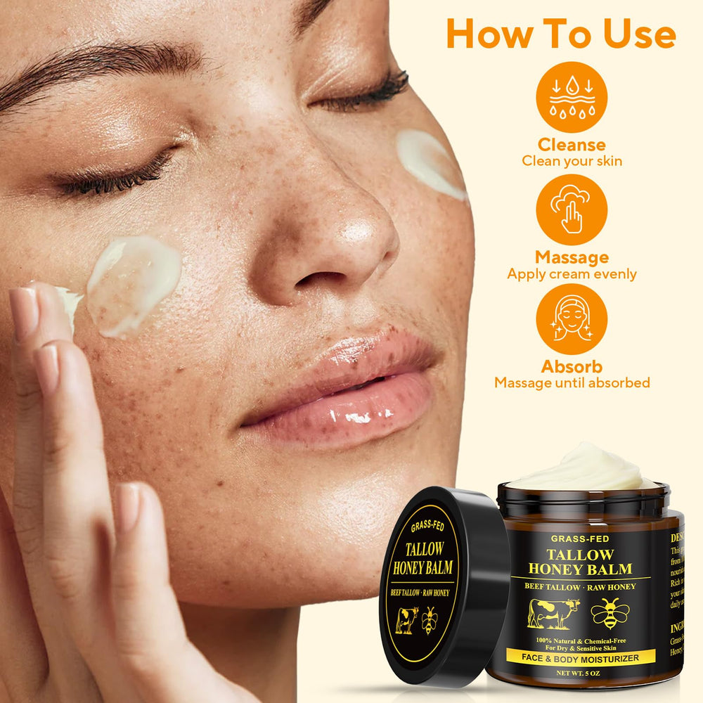 Henjaca face body application balm demonstrates fast-absorb formula.