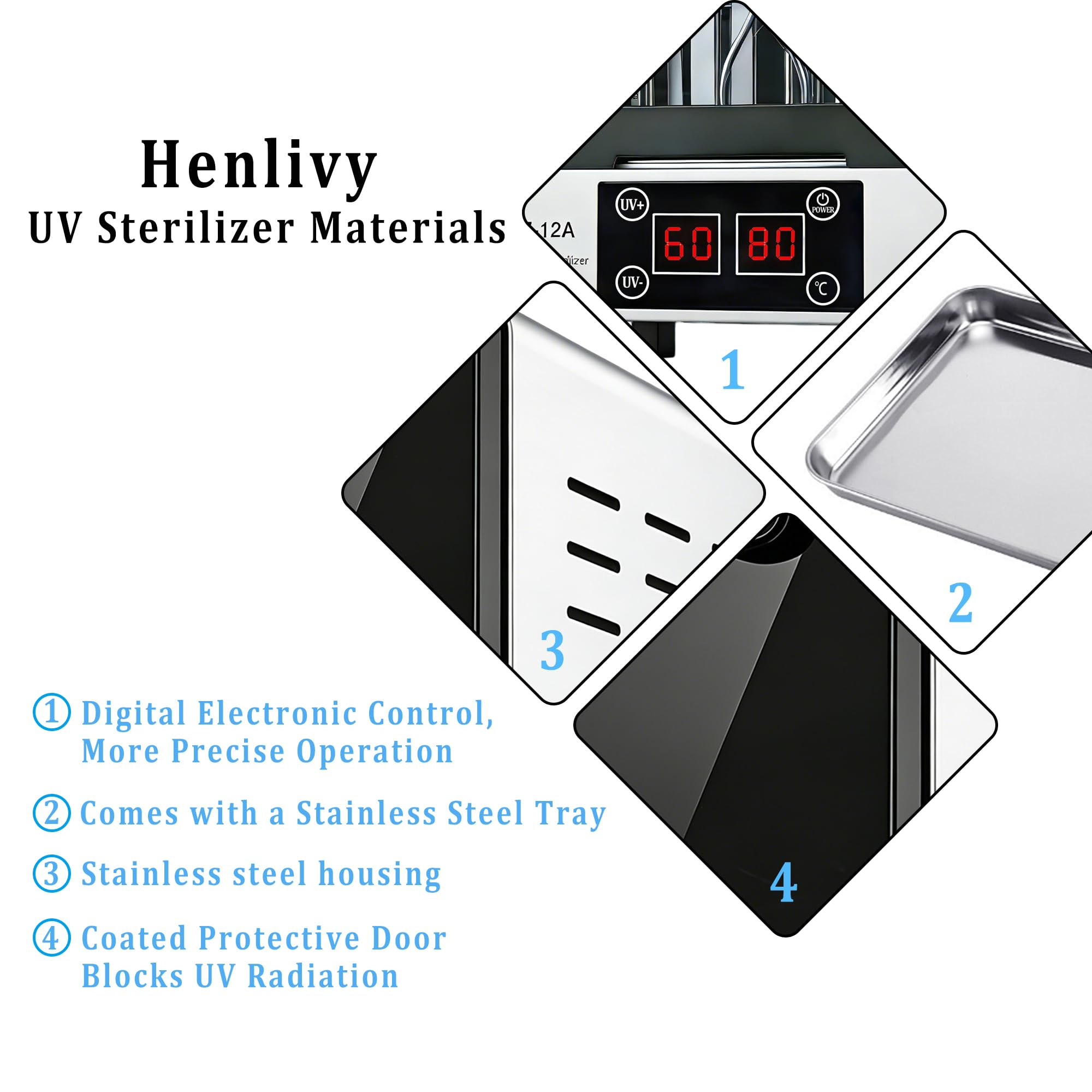 Interior view of the Henlivy cabinet showing stainless steel for thorough cleansing.