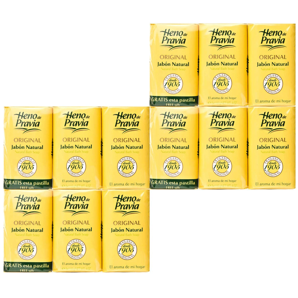 Heno de Pravia 4-sets packaging with two soaps, ideal for daily cleansing.