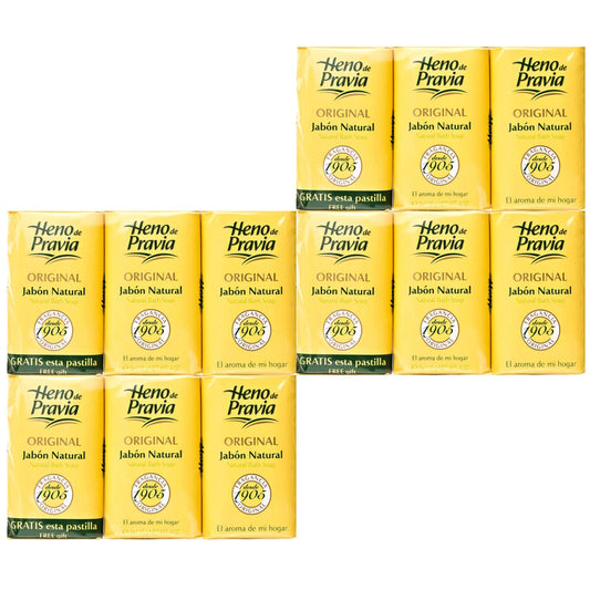 Heno de Pravia 4-sets packaging with two soaps, ideal for daily cleansing.