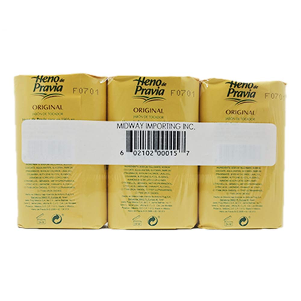 Heno de Pravia original soap lifestyle shot for morning routine and refreshing cleanse.