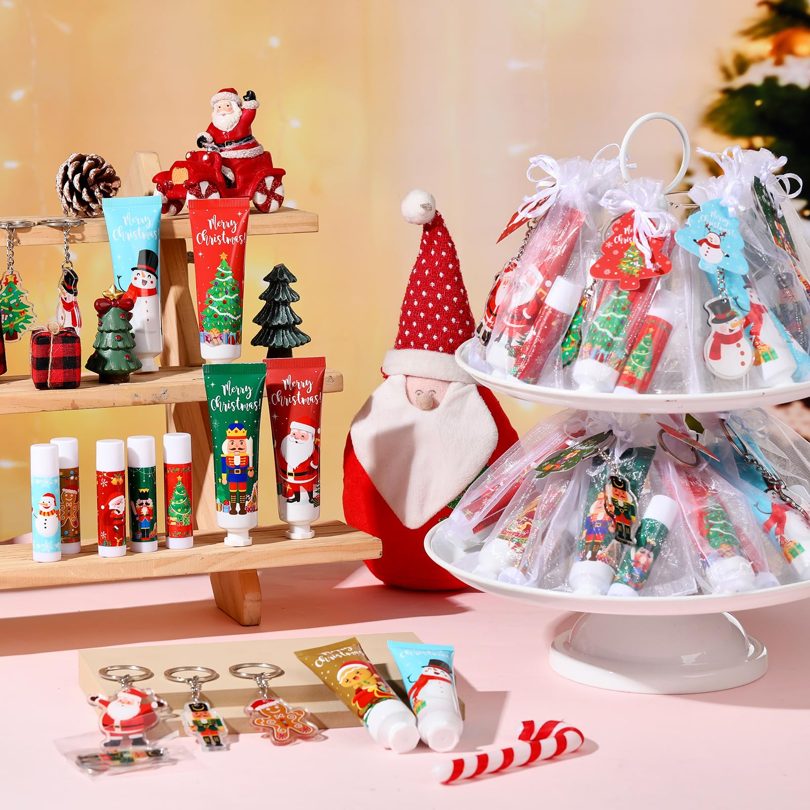 Assorted lip balm flavors including green tea and mango for gifting