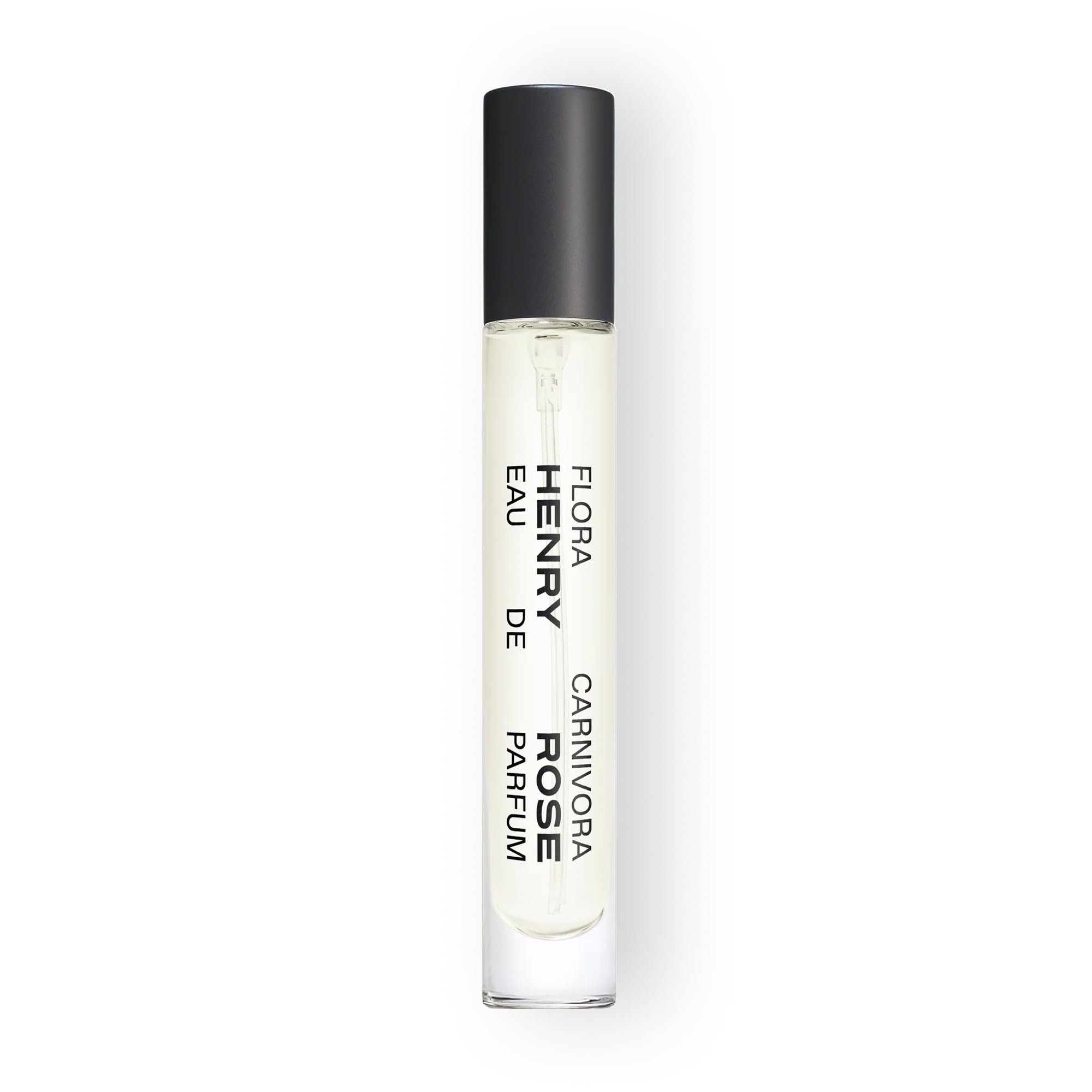 Henry Rose Flora Carnivora bottle front view for on-the-go fragrance.