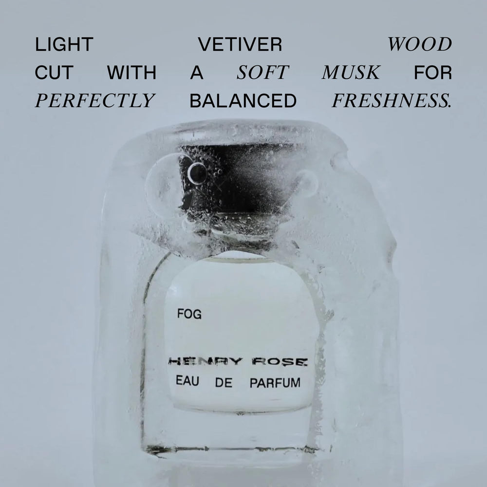 Fog notes feature vetiver and citrus on wood background