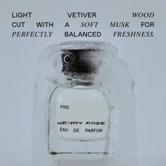 Fog notes feature vetiver and citrus on wood background