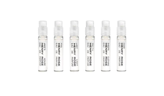Henry Rose Fresh Discovery Set with six 1.5ml sprays for travel-friendly fragrance discovery