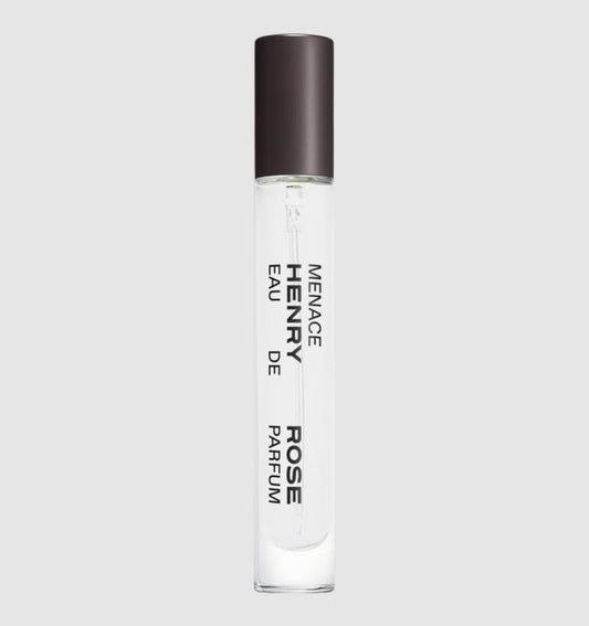 Henry Rose Menace travel spray bottle, compact design for on-the-go fragrance.