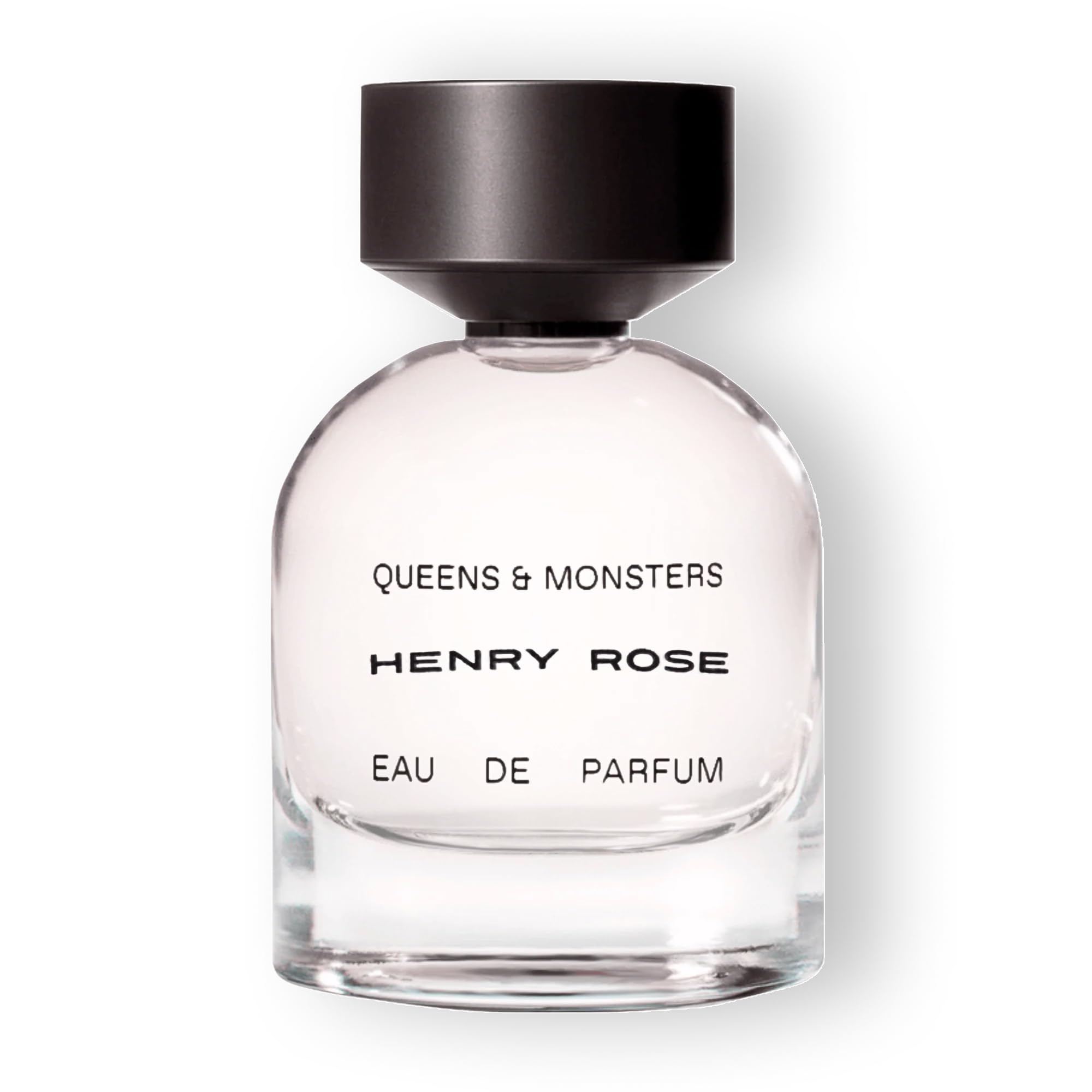 Henry Rose Queens Monsters bottle front with amber glow for daily unisex wear.
