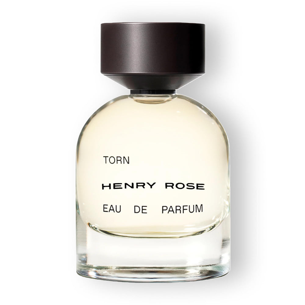 Henry Rose Torn bottle close-up highlighting premium glass design and clean aesthetics for eco-conscious buyers.
