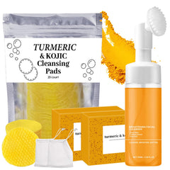Hepanio turmeric face wash with brush for gentle cleansing and refreshed skin