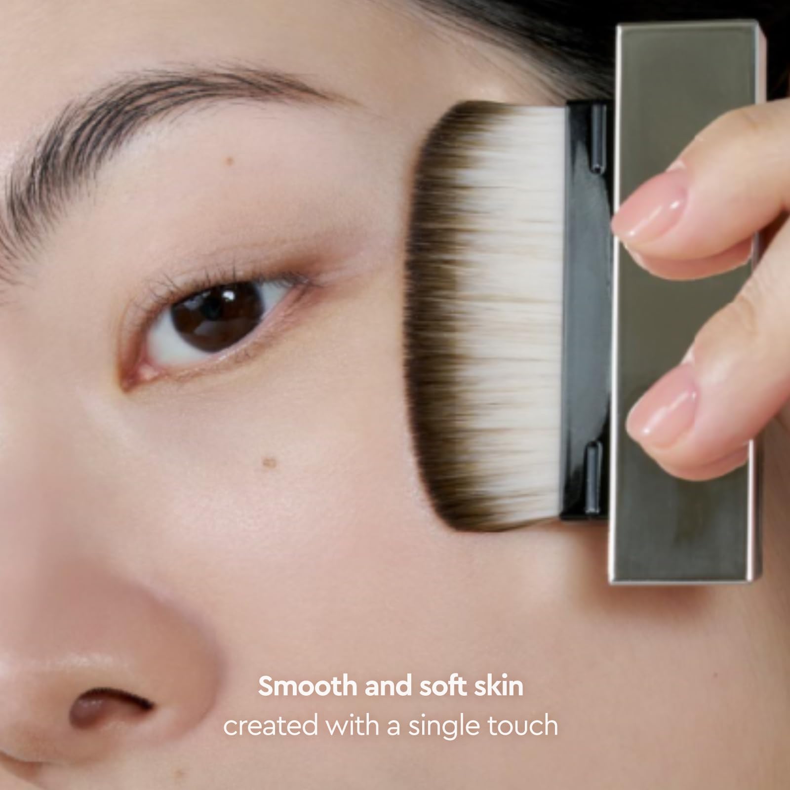 Primer layered under foundation for an even, cohesive base.