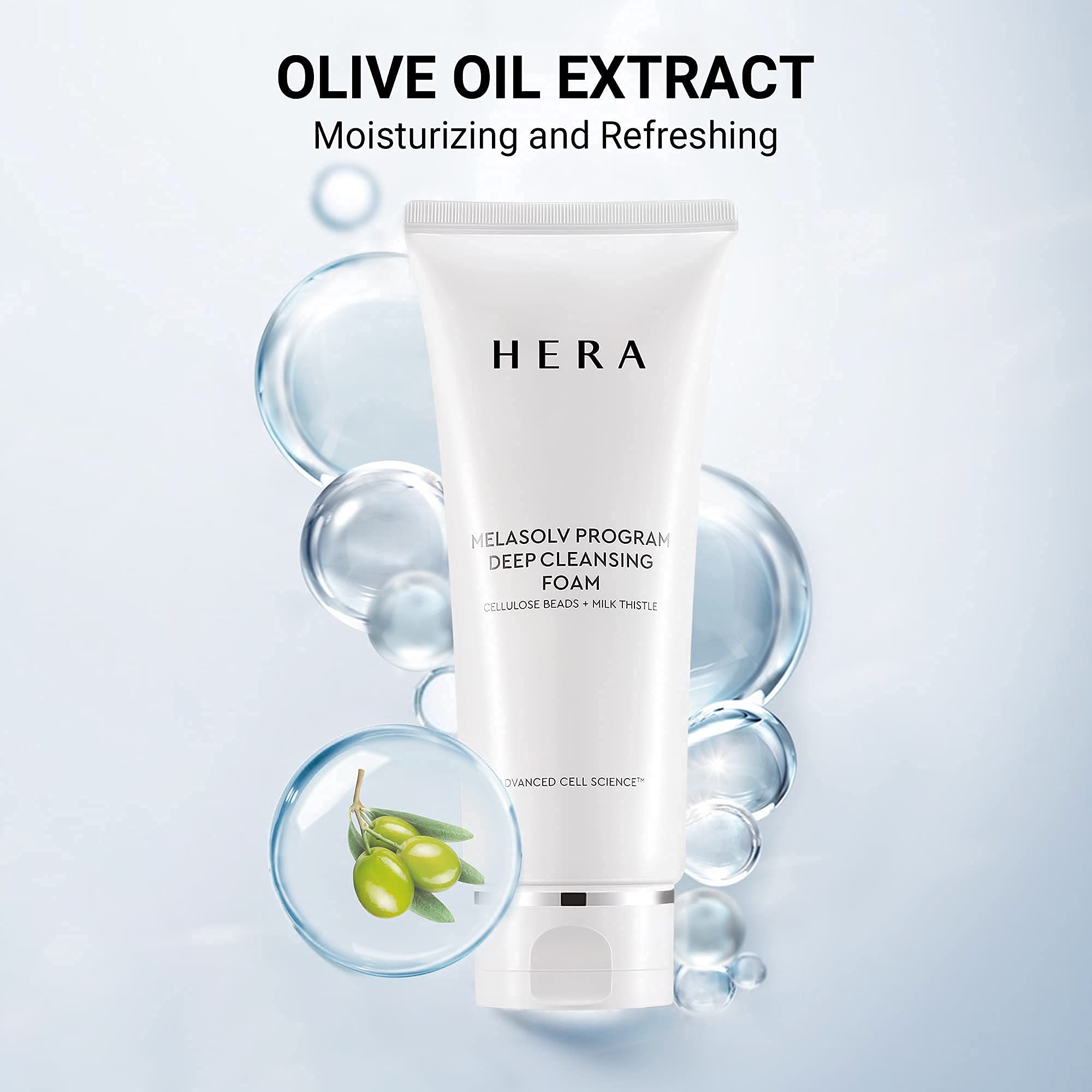 HERA Foaming Cleanser milk thistle focal point signals antioxidant support for skin