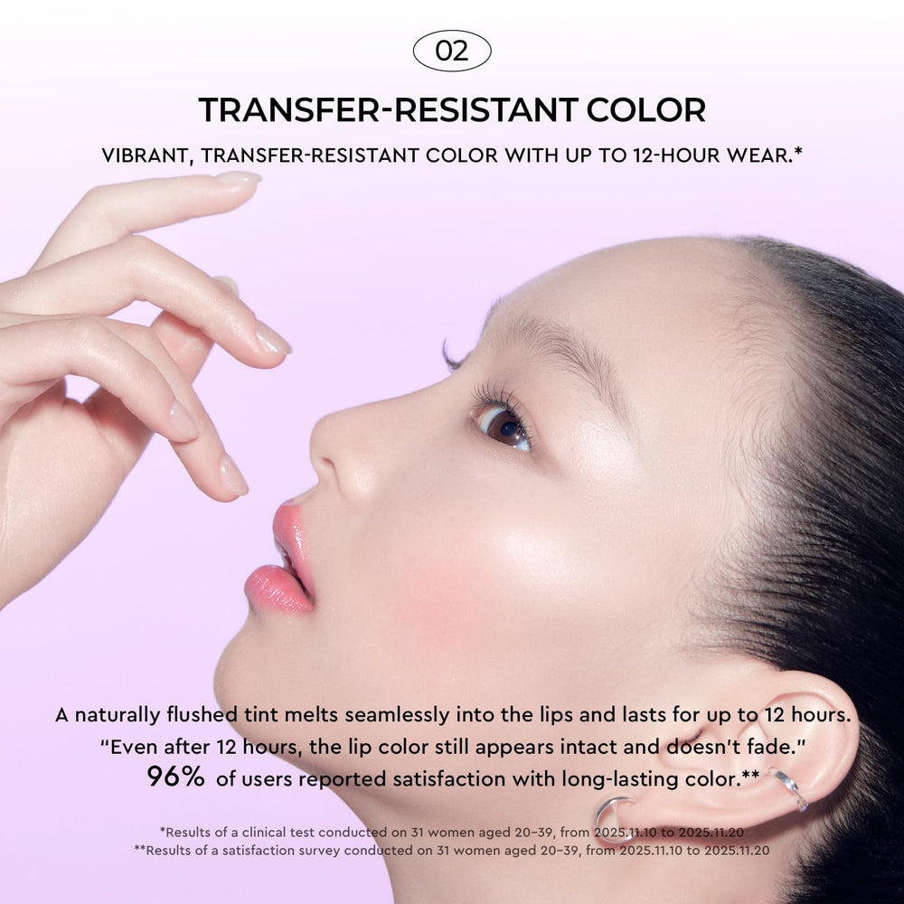 12-hour wear test on lips showing transfer resistance of HERA serum