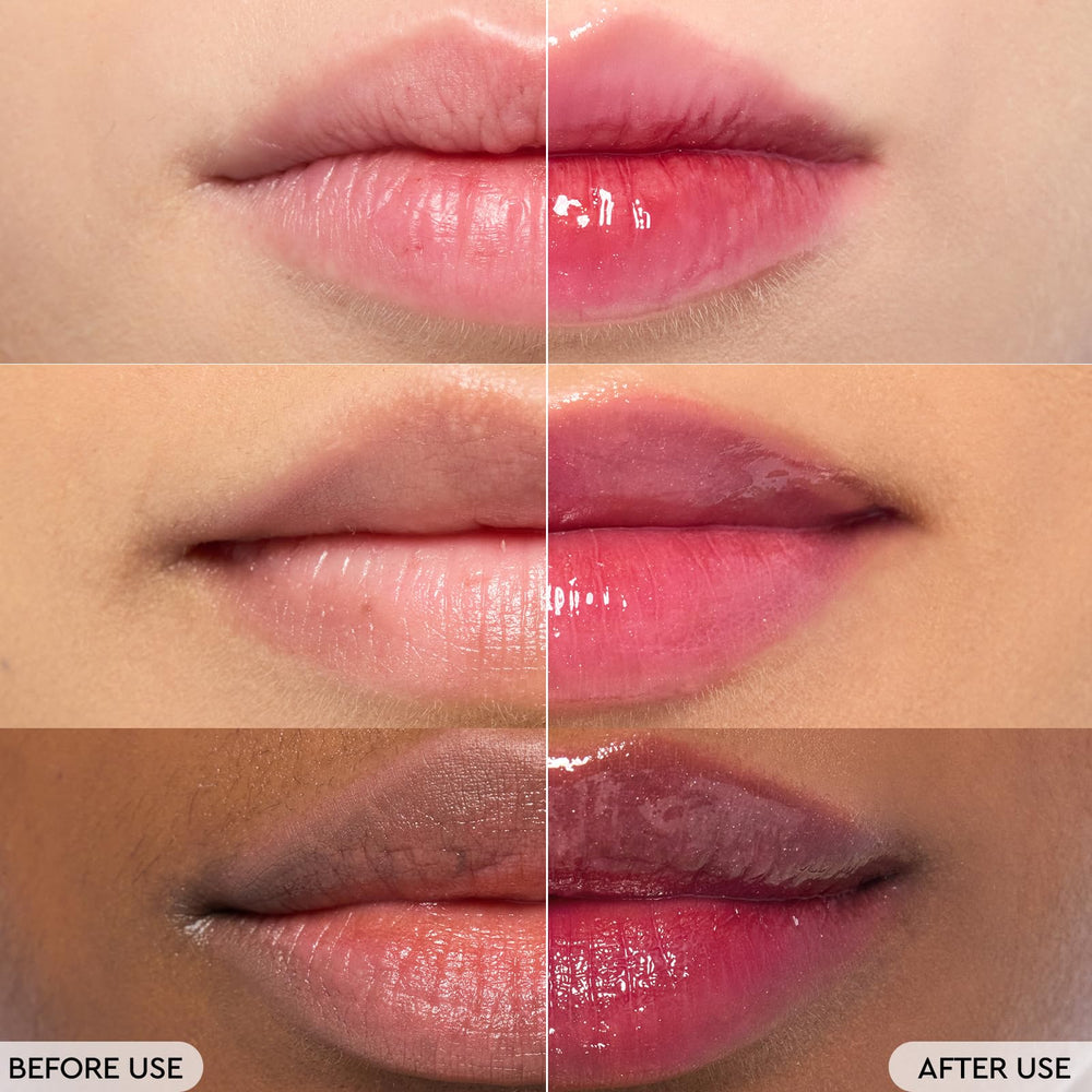 HERA Purple Rum lip serum swatch showing sheer color