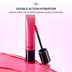 HERA Sensual Tinted Shine Lip Serum Sundaze close-up texture looks smooth.