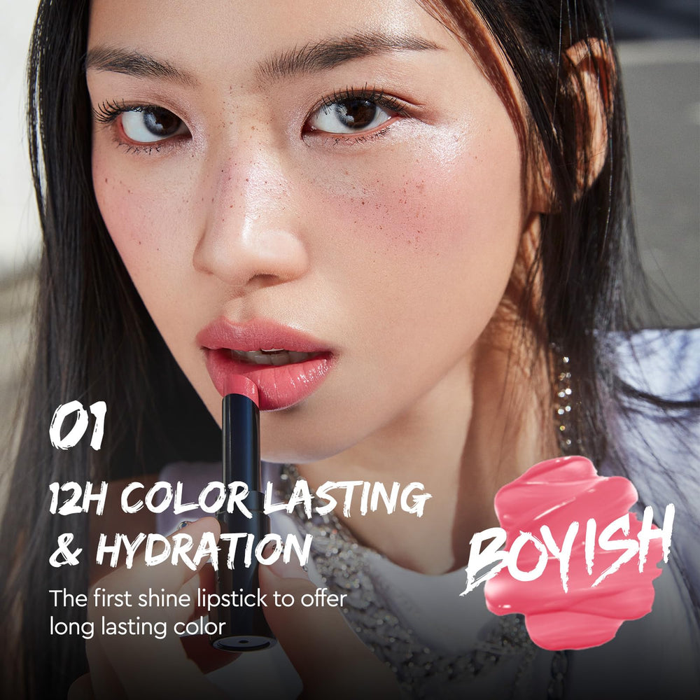 Lips wearing Orange Scotch gloss in natural light for a radiant look.
