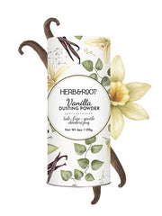 Herb & Root talc-free body powder with rose scent refreshing the skin.