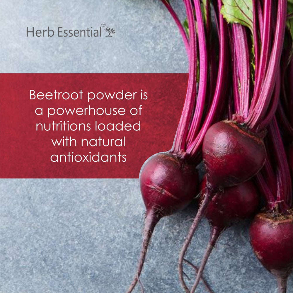 Herb Essential Beetroot Powder fine texture demonstrates a versatile powder perfect for blending.