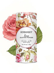 Herb & Root Rose talc-free powder bottle for daily freshness.