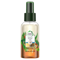 Herbal Essences Bio Renew Argan Oil & Aloe hair oil mist applied on damp hair for smoothness