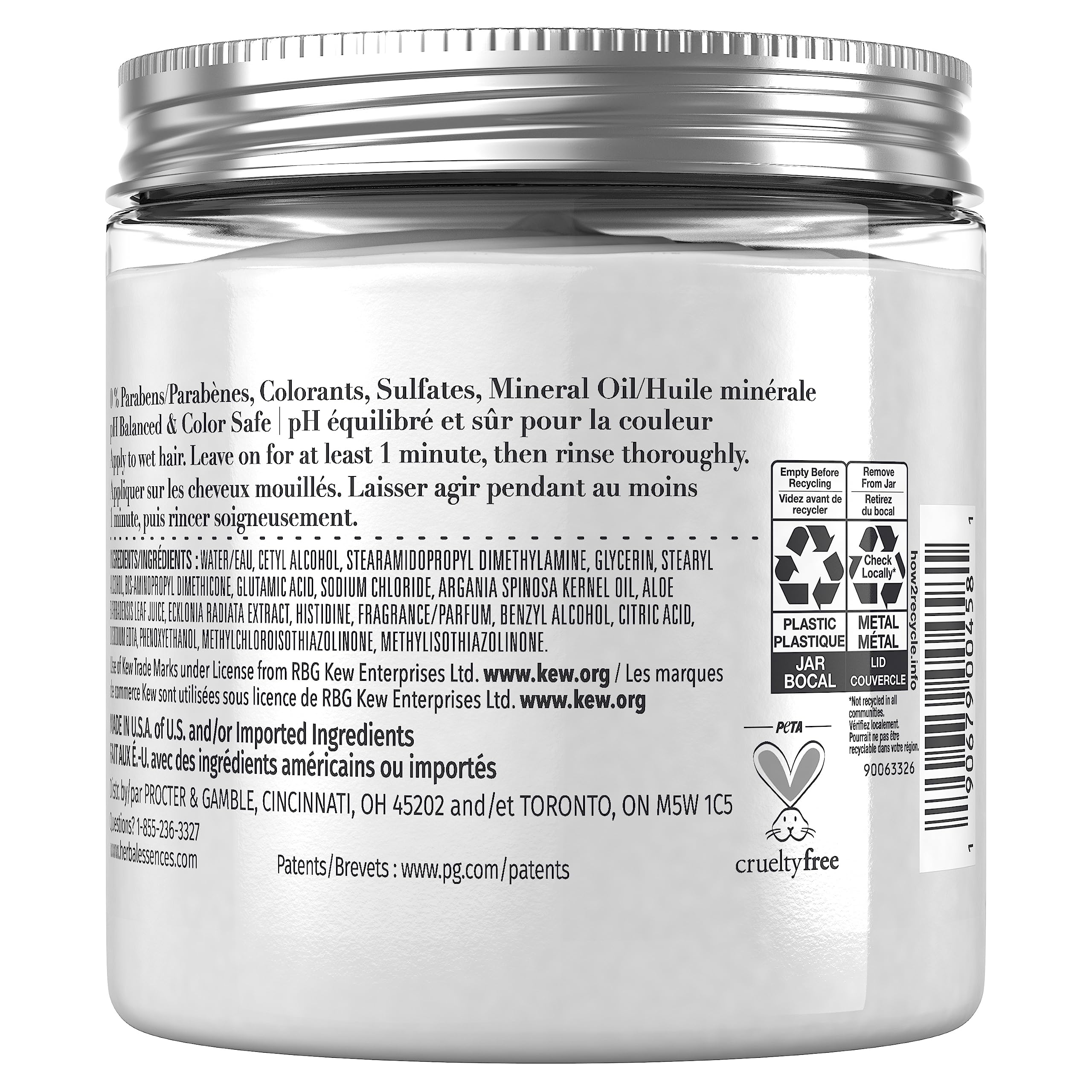 Herbal Essences bio:renew Hemp and Aloe Repairing Mask argan oil detail close-up highlights nourishment