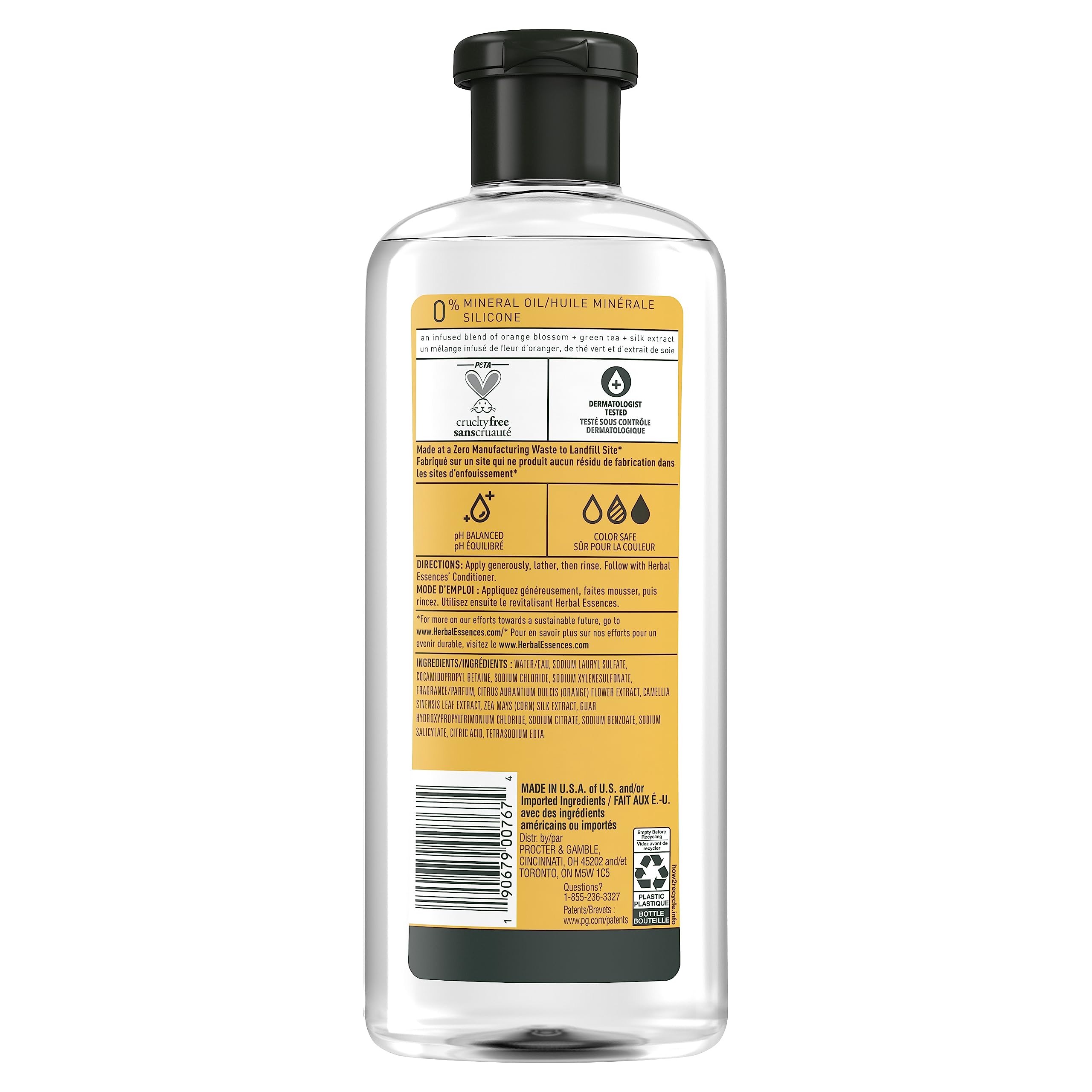 Herbal Essences Orange Blossom foam demonstrates refreshing lather and citrus aroma.