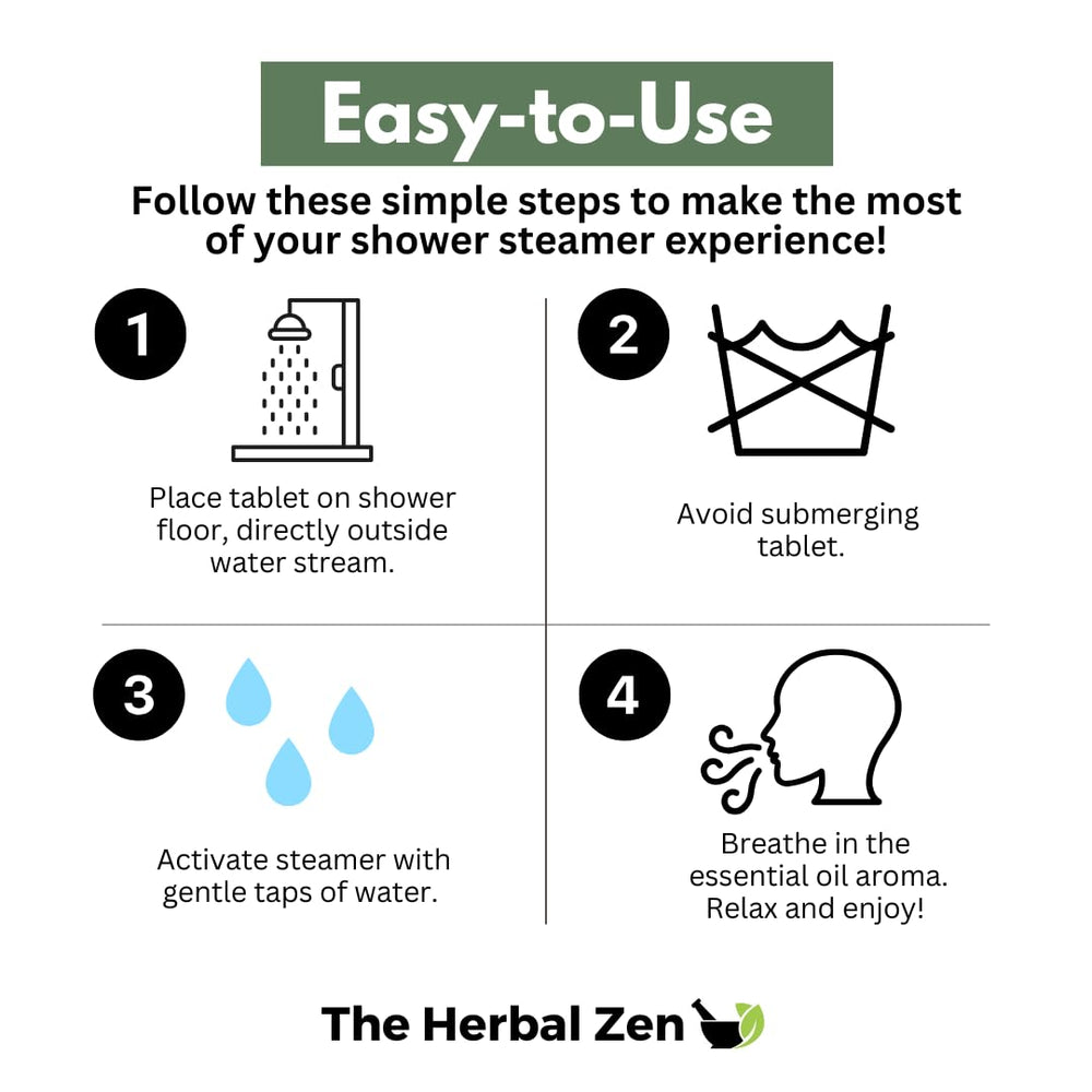Herbal Zen pampering shower steamer collection—luxury aroma during your bath or shower.