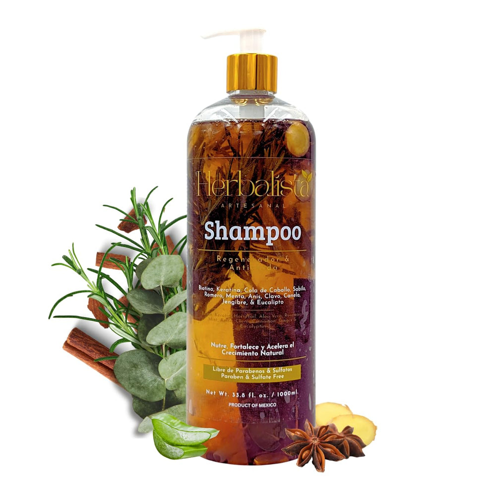 HERBALISTA Viral Herbal Shampoo bottle with botanicals for a natural, nourishing cleanse.