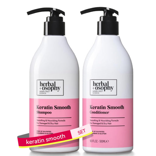 Herbalosophy Keratin Shampoo bottle – color-safe cleansing for damaged hair