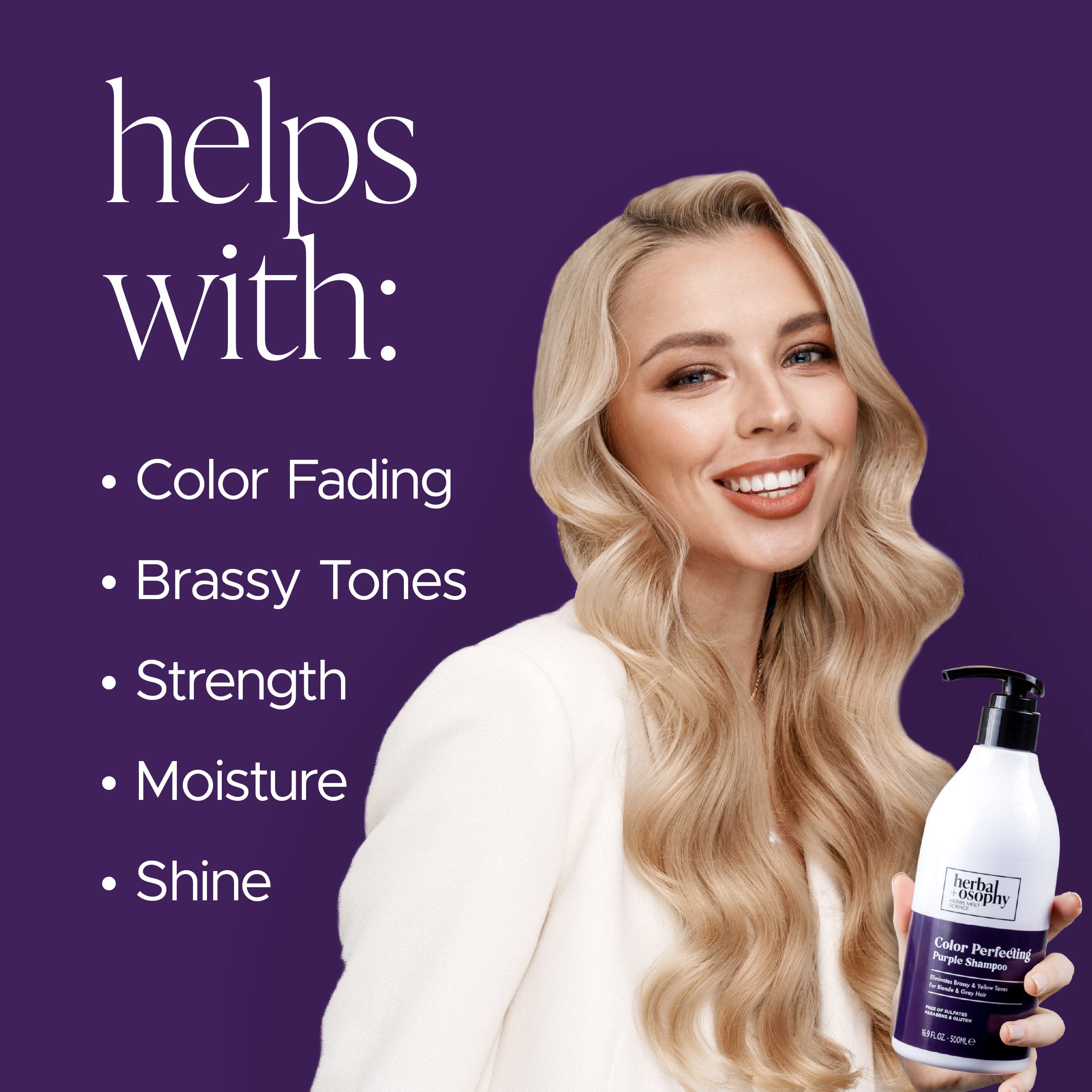 Herbalosophy Purple Conditioner dispense for easy use and hydration