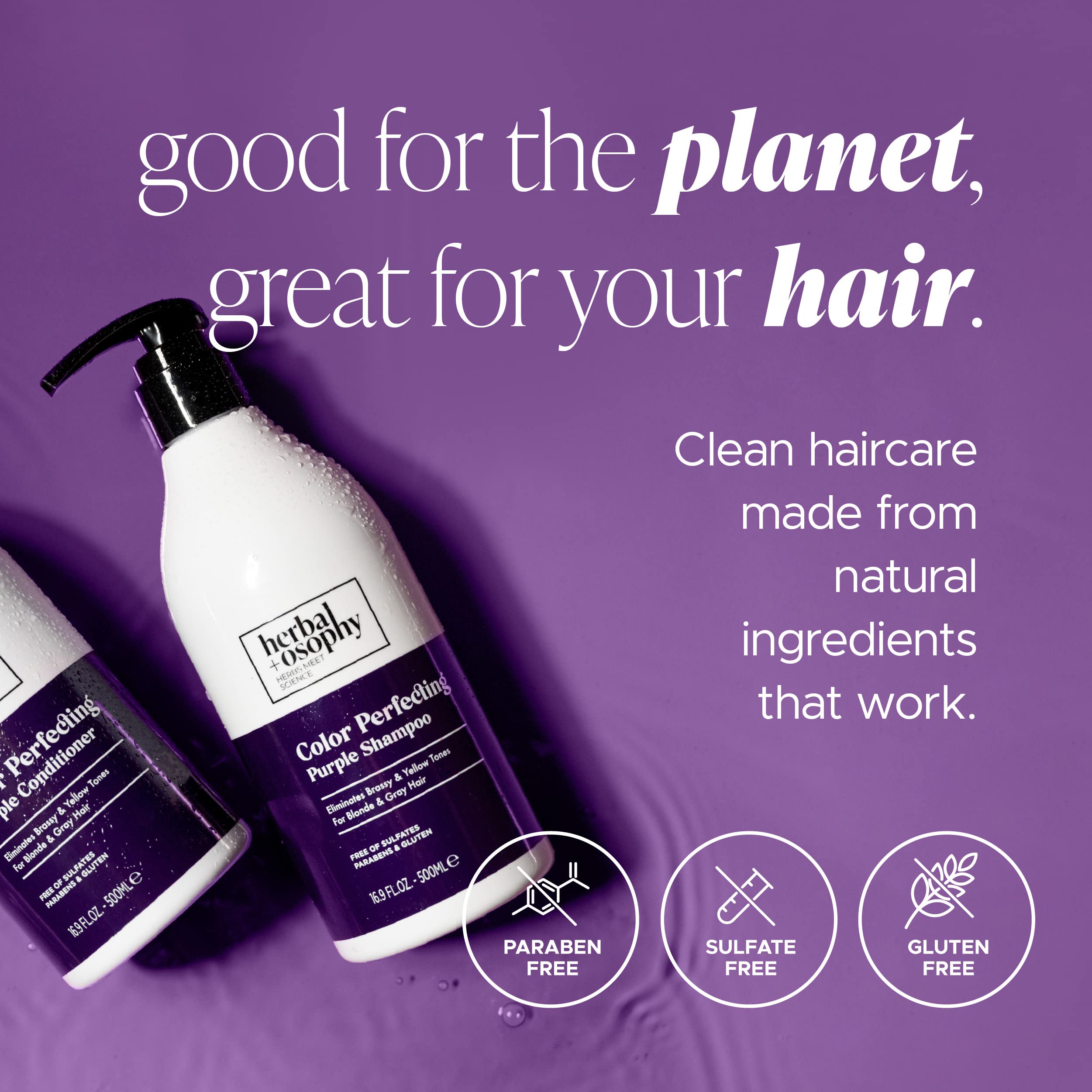 Herbalosophy Purple Set packaging showing two bottles for blonde gray care