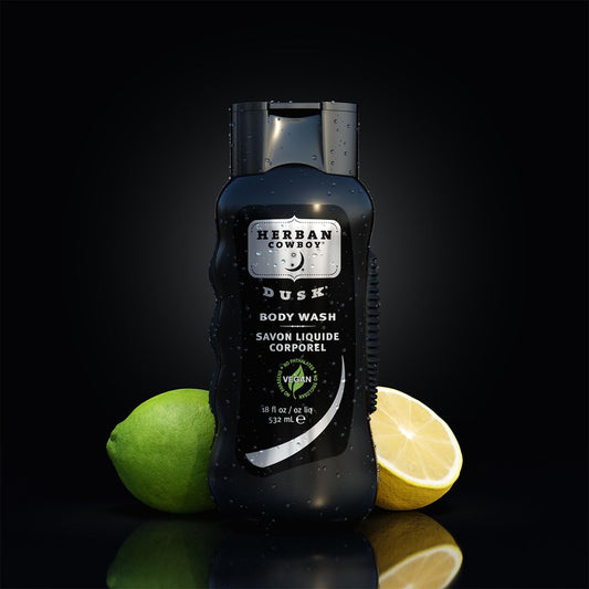 Herban Cowboy Dusk label closeup highlighting product branding