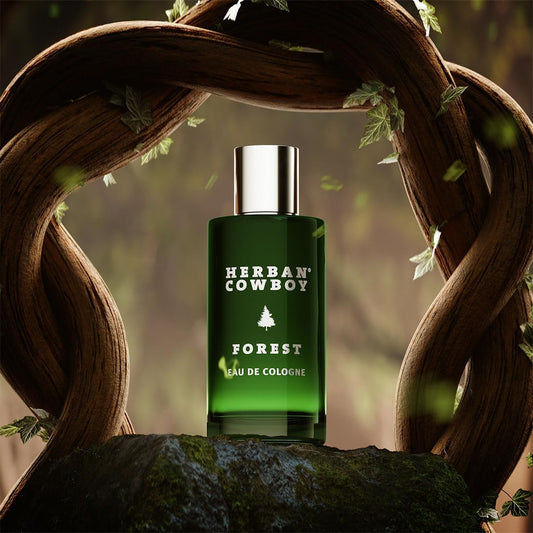 Herban Cowboy cinnamon bottle highlights warm spice for confident evenings.